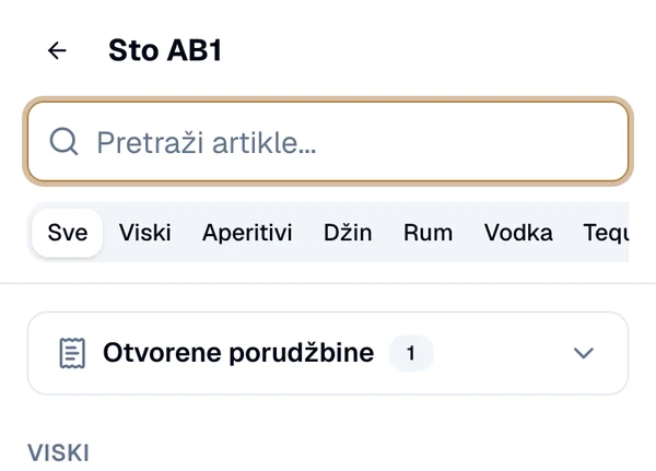 Zatvoren red Otvorene porudžbine sa brojem 1